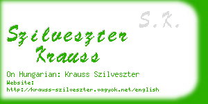 szilveszter krauss business card